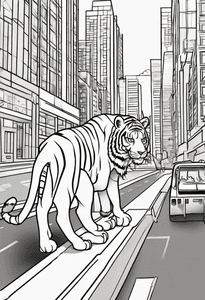 Tiger in City