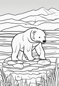 Polar Bear in Lake