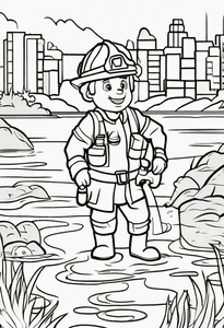 Firefighter in Lagoon