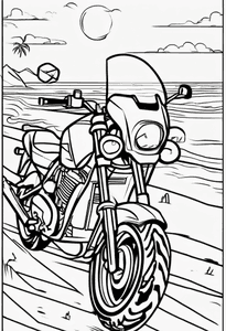 Motorcycle in Beach