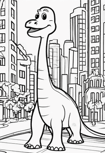 Brontosaurus in City