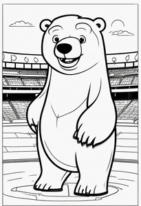 Polar Bear in Soccerstadium